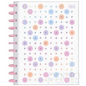 Caderno Universitário Tilidisco 1 Matéria Happy 80 Folhas - Tilibra