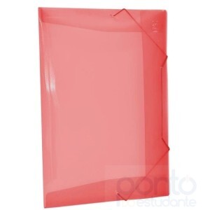 Pasta Aba Elástico Plástica Ofício Soft Cristal Vermelha -  Polibras