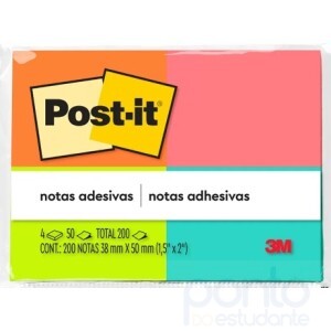  Blocos de Notas Adesivas Post-it Tropical c/ 4 cores