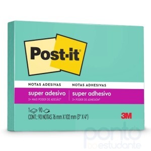 Bloco de Notas Adesivas Post-it Azul Neon