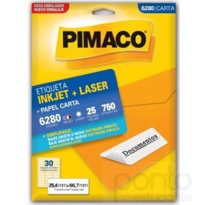 Etiqueta InkJet+Laser Carta 25,4mm x 66,7mm 6280 - Pimaco
