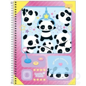 Caderno Espiral C/D Universitário 16 Matérias Lovely Friend 256 Folhas - Tilibra