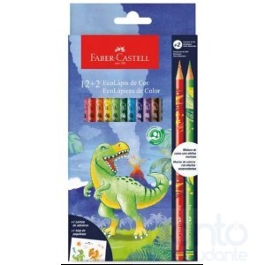 Lápis de Cor Dinossauro 12+2 Cores -  Faber-Castell