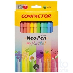 Caneta Hidrográfica Gigante 12 Cores - Neo Pen