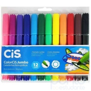 Canetas Hidrográficas Jumbo 12 cores - Cis