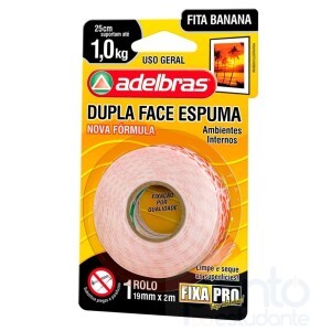 Fita Dupla Face Espuma 19mm x 2m - Adelbras