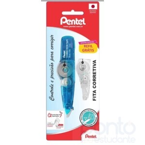 Corretivo Fita, 5mmx6m Azul, c/Refil -  Pentel