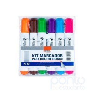 Marcador Para Quadro Branco Kit 6 cores CA3000 BRW