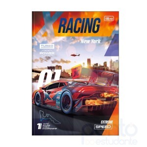 Caderno Brochura Capa Dura Universitário X-Racing 80 Folhas