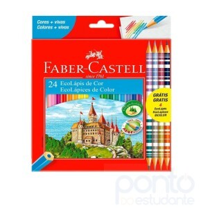 Lápis de Cor 24 cores com 4 bicolores - Faber-Castell