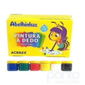 Tinta Pintura A Dedo Acrilex 30ml 6 Cores