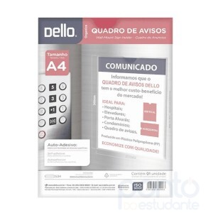 Quadro Aviso Multiuso A4 Cristal Dello