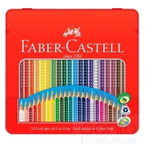 Lápis de Cor Faber Castell Grip Lata 24 cores