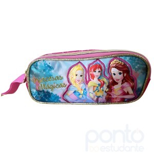 Estojo Clio Duplo Princesas Mágicas Rosa PR24520F