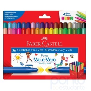 Caneta Hid. Faber Castell 36 Cores Vai e Vem