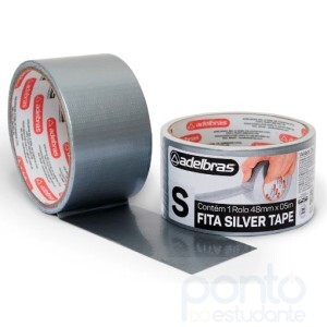 Fita Adesiva Larga Silver Tape 48x5 Prata - Adelbras