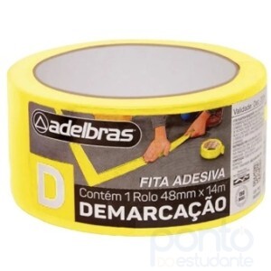 Fita Adesiva  Demarcador de Solo 48x14m Amarela - Adelbras