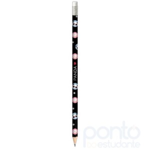  Lápis Preto Redondo com Borracha Panda - Tilibra