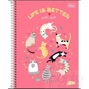  Caderno Espiral Universitário 10 Matérias D+ Feminino 200 folhas Feminino - Tilibra