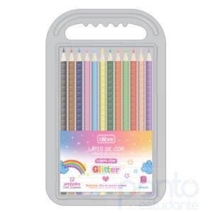 Lápis de Cor Corpo com Glitter 12 Cores - Tilibra